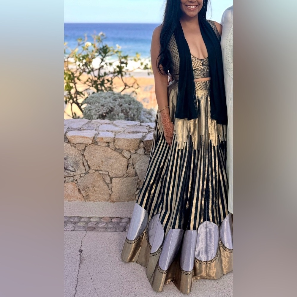 Gold and Black Lehenga